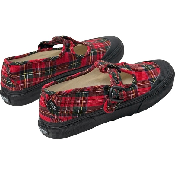 Vans Tartan Plaid Mary Jane Shoes w/Buckle - NEW Womens 7 Red / Multi #46429-CL2 - Picture 4 of 5